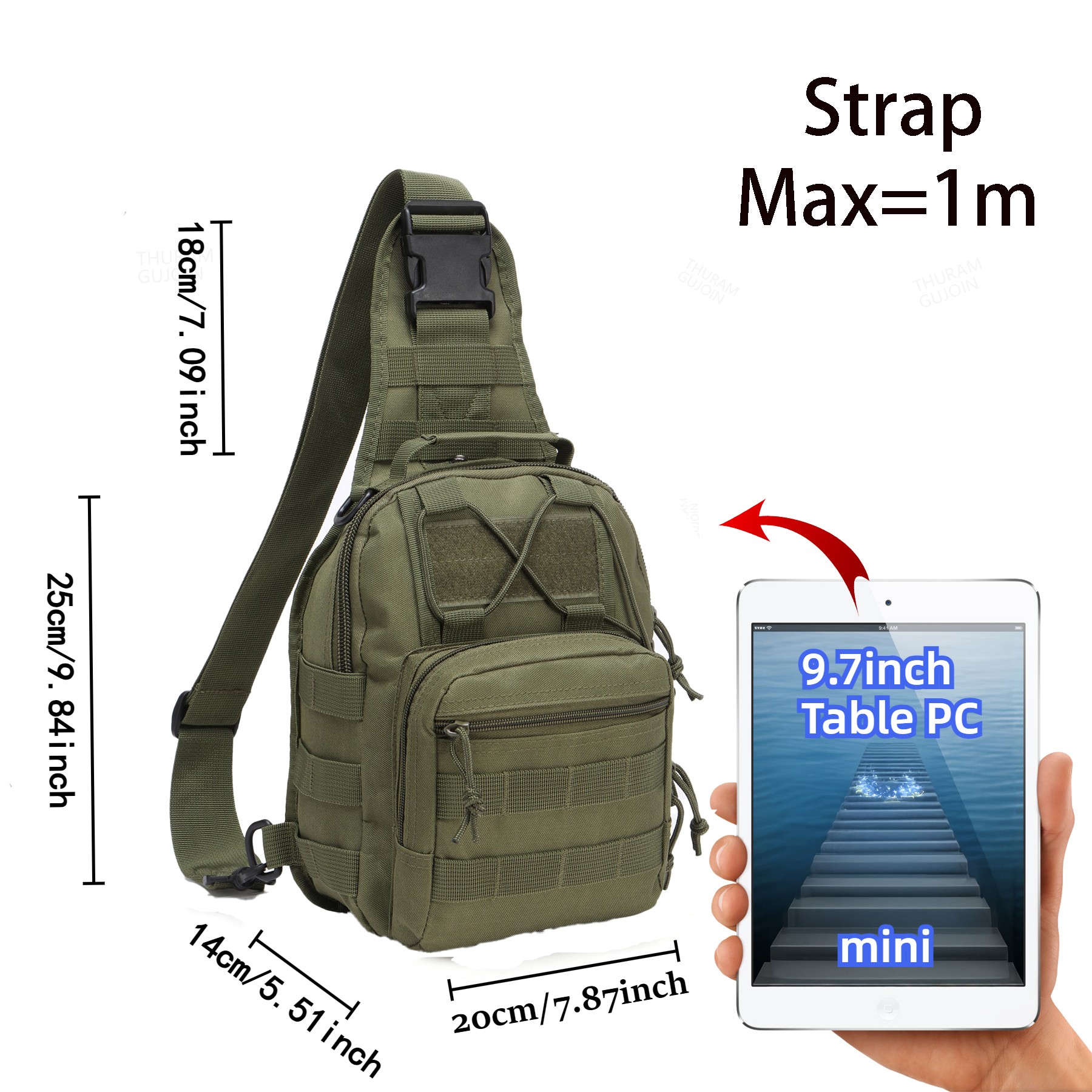 THURAM Outdoor Tactical Bag Ba - Canvas Backpack Casual 评论和价格