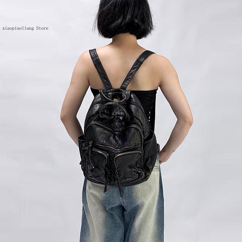 Luxury Soft Washed Pu Leather  - Leather Backpack Vintage 评论和价格