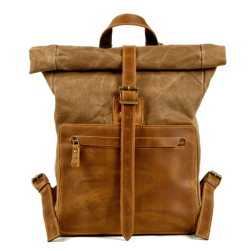 New model simple and retro wax - Canvas Backpack Casual 评论和价格