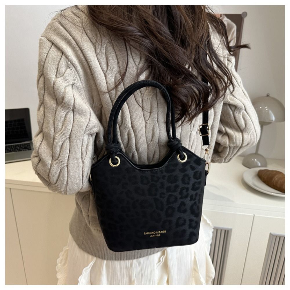Portable Leopard Print Shoulde - Leather Backpack Vintage 评论和价格