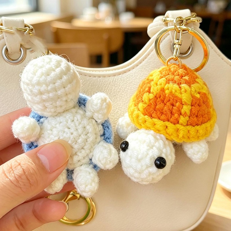 Hand Crocheted Turtle Keychain - Mini Backpack Purse 评论和价格
