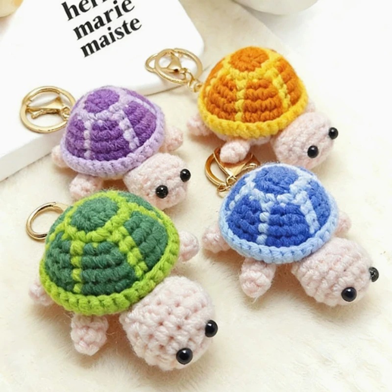 Hand Crocheted Turtle Keychain - Mini Backpack Purse 评论和价格