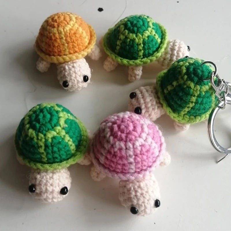 Hand Crocheted Turtle Keychain - Mini Backpack Purse 评论和价格