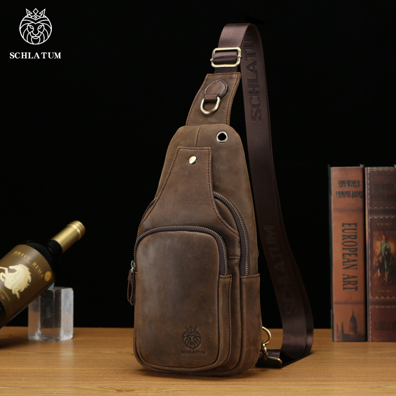 SCHLATUM 100%Genuine Leather C - Leather Backpack Vintage 评论和价格