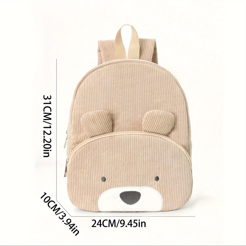 Cute Bear Corduroy Backpack fo - Canvas Backpack Casual 评论和价格