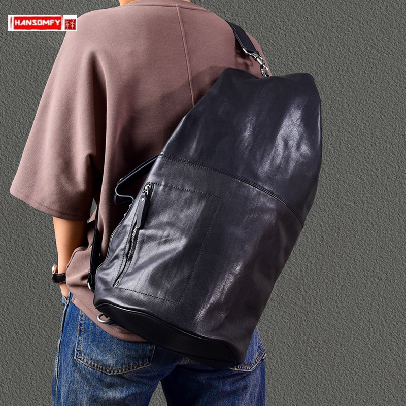 2025 New Large Capacity Genuin - Leather Backpack Vintage 评论和价格