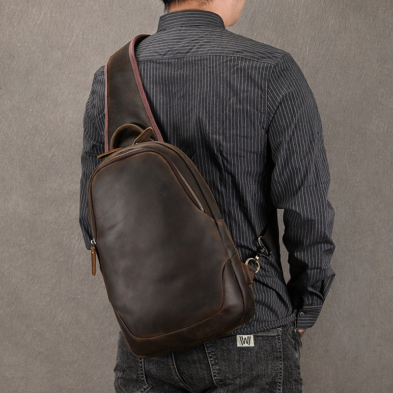 Large Size Causal Chest Bag Ge - Leather Backpack Vintage 评论和价格