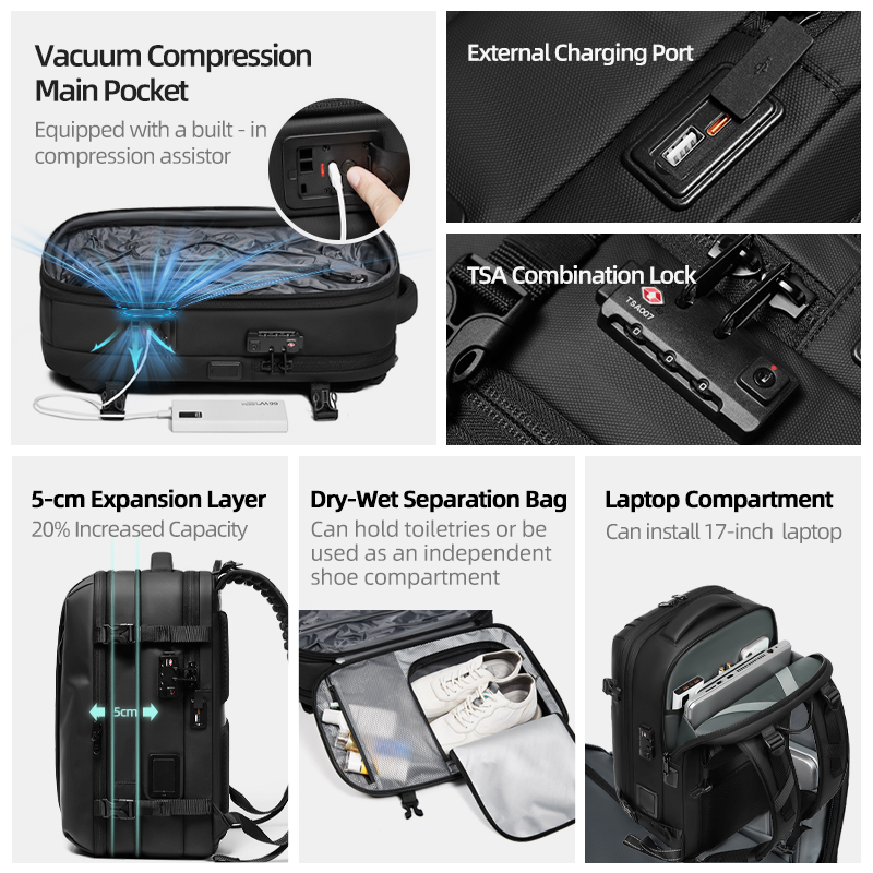 Men Travel Backpack One Click  - Travel Backpack Anti Theft 评论和价格