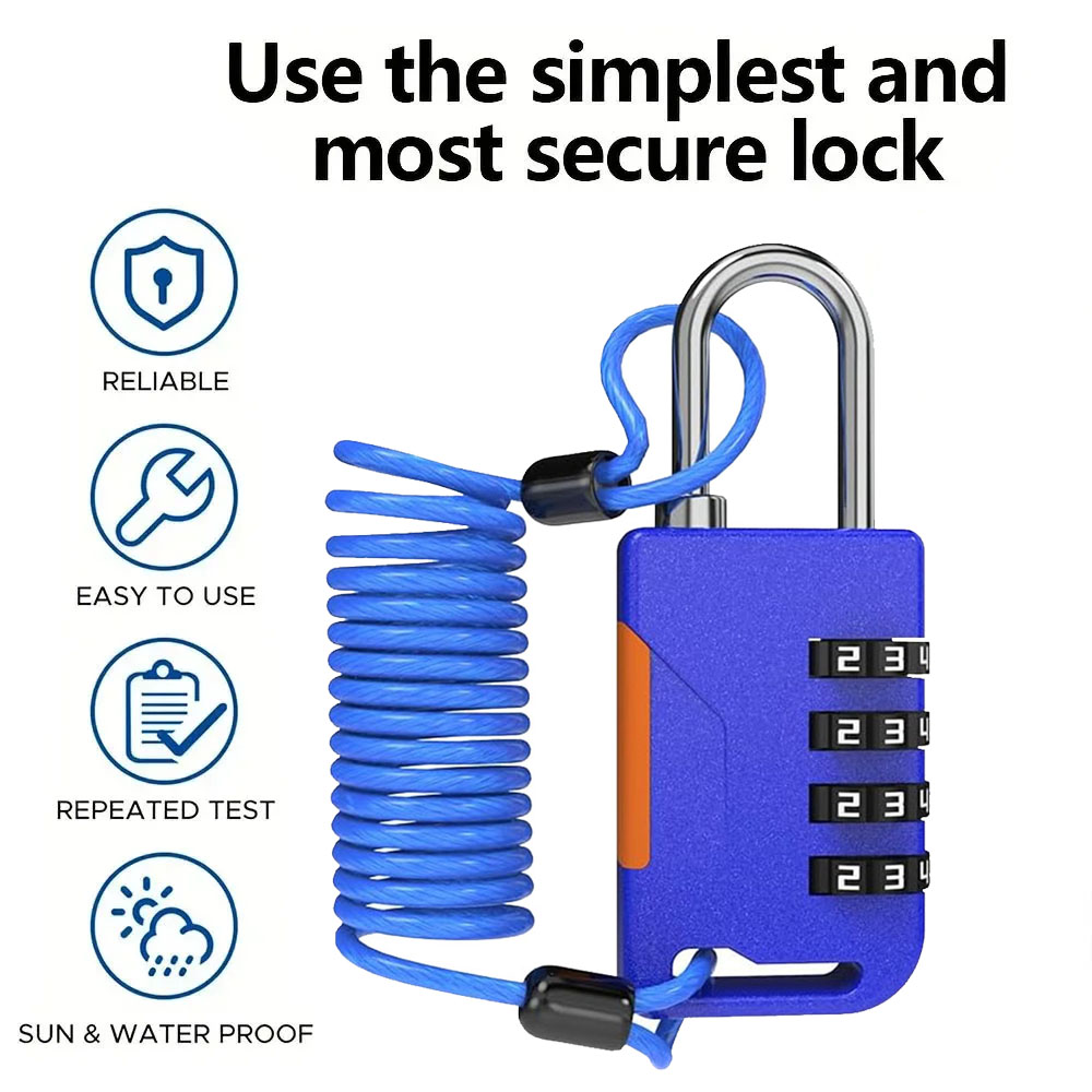 4 Digit Combination Padlock wi - Travel Backpack Anti Theft 评论和价格